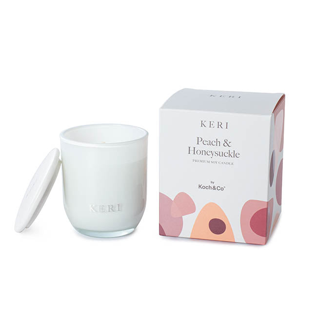 Luxury Keri Soy Candle | Peach & Honeysuckle