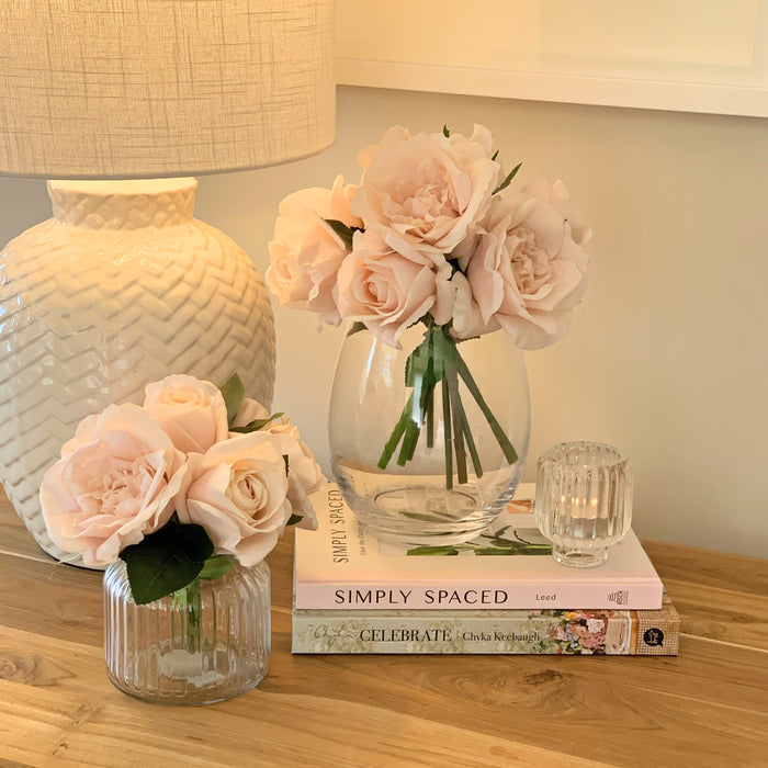 Perfect Rose Arrangement in Vase - Soft Pink